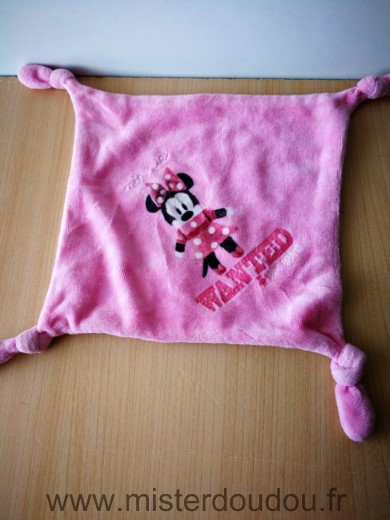 Doudou Carre Disney Minnie rose wanted 