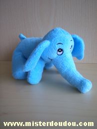 Doudou Eléphant Eléphant bleu Bleu 