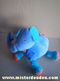 Doudou Eléphant Ikéa Bleu orange bleu turquoise 
