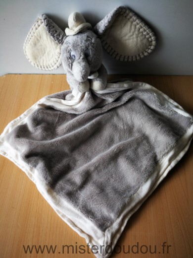 Doudou Eléphant Nicotoy Dumbo simba gris mouchoir gris 