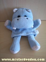 Doudou Hippopotame - Marque non connue - Bleu Tissus éponge