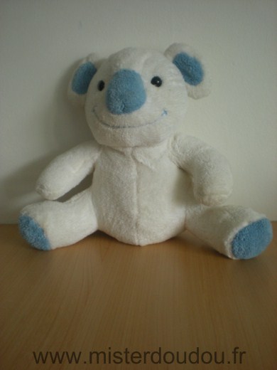 Doudou Koala Bébisol Blanc bleu Grand modèle