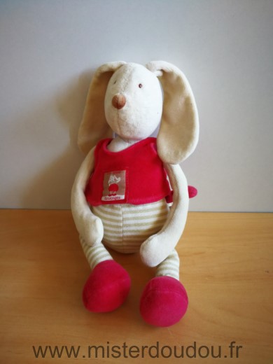 Doudou Lapin Moulin roty Beige rouge linvosges 123 lapin 