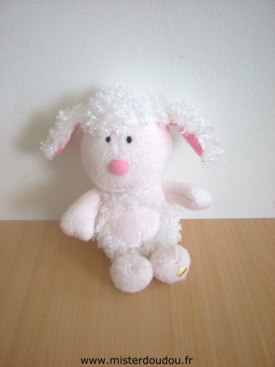 Doudou Mouton Luminou Blanc rose 