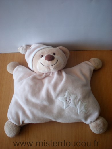 Doudou Ours Bout chou Rose etoiles blanches 