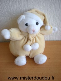 Doudou Ours Cp international Beige blanc 
