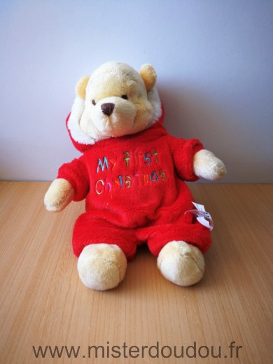 Doudou Ours Disney Winnie rouge noel my first christmas 