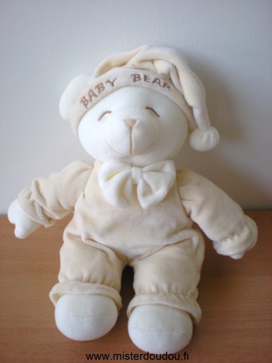 Doudou Ours Gipsy Beige blanc baby bear 