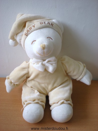 Doudou Ours Gipsy Jaune blanc baby bear 