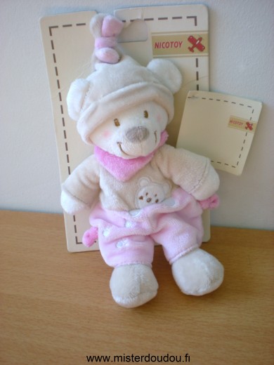 Doudou Ours Nicotoy Beige rose 