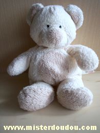 Doudou Ours Nicotoy Ecru rond beige 