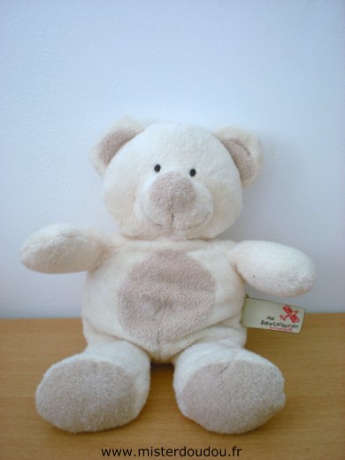 Doudou Ours Nicotoy Ecru rond beige 