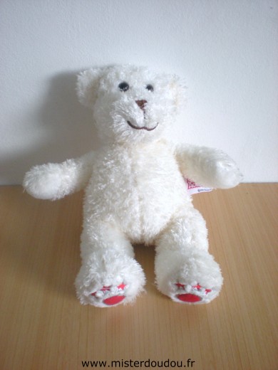 Doudou Ours Star academy Blanc 