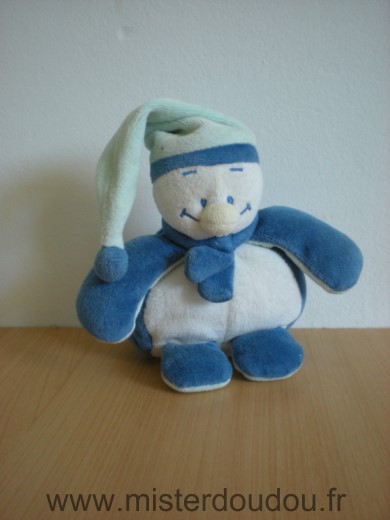 Doudou Pingouin Noukie s Bleu blanc Petit modèle
