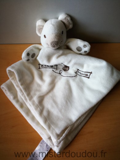 Doudou Souris Early days Blanc baby mouse 