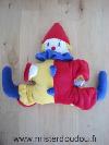 Clown-Sucre-d-orge-Rouge-jaune-bleu-blanc-Jambes-et-bras-elastiques