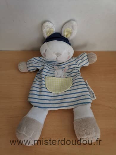 Sergent major Lapin Raye blanc bleu poche jaune - Très bon état