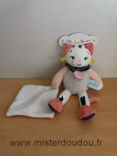 Baby nat Chat Blanc rose mouchoir pollen - Neuf