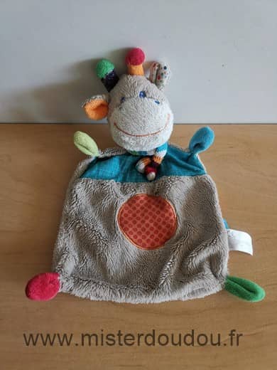 Nicotoy Vache Girafe gris bleu rond orange - Très bon état