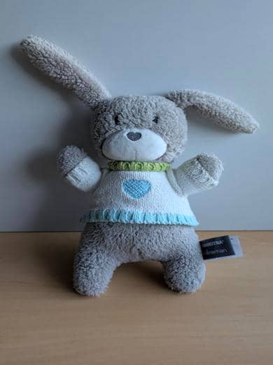 Orchestra Lapin Gris pull blanc coeur - Très bon état