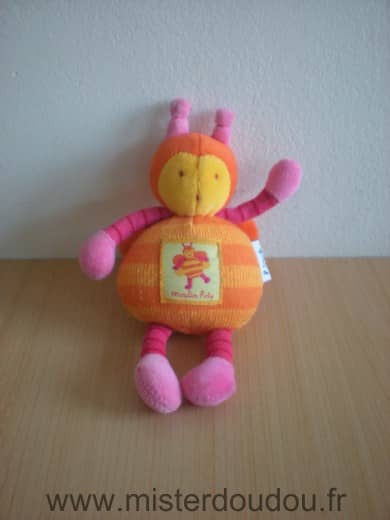 Moulin roty Abeille Jaune orange rose - Très bon état