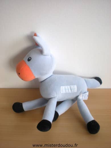 Nounours Ane Bleu orange - Bon état