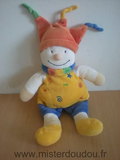 Nicotoy Lutin Jaune bleu bonnet orange - Très bon état