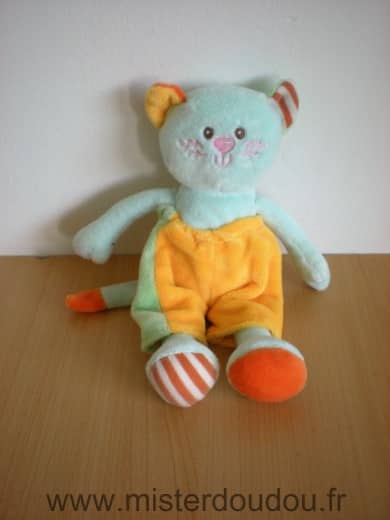 Ajena Chat Bleu short jaune vert - Très bon état