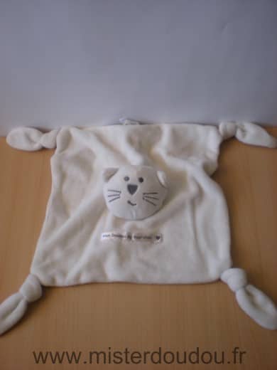 Bout chou Chat Blanc ecru mon doudou - Très bon état