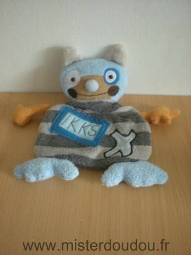 Ikks Chat Bleu beige marron raye - Très bon état