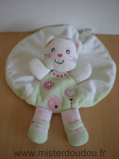 Nicotoy Chat Blanc vert rose - Très bon état