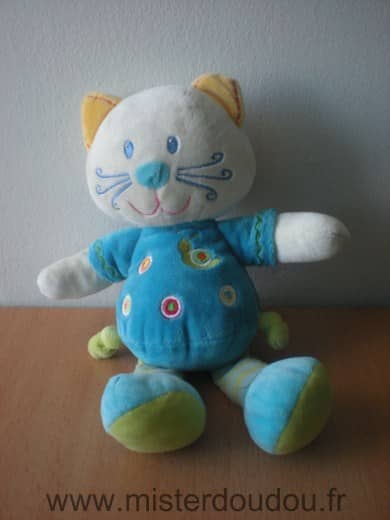 Nicotoy Chat Bleu blanc vert jaune - Très bon état