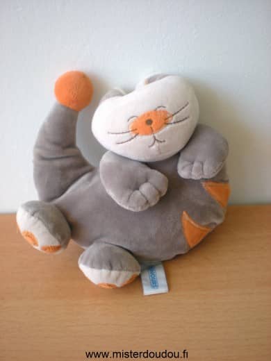 Nounours Chat Gris orange - Très bon état