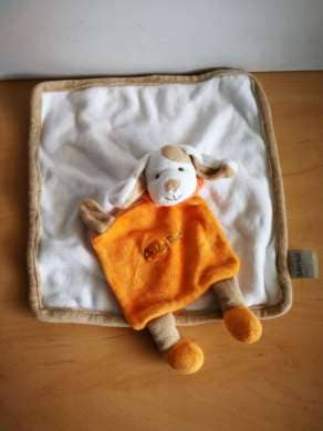 Baby nat Chien Blanc orange beige - Très bon état