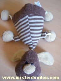 Cmp Chien Marron rayé beige - Très bon état