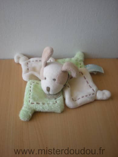 Doudou et compagnie Chien Vert ecru - Très bon état