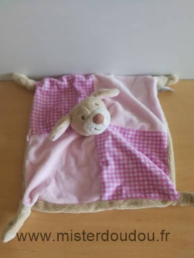 Keel toys Chien Rose vichy beige - Très bon état