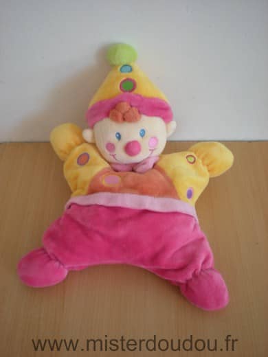 Nicotoy Clown Jaune rose orange - Très bon état