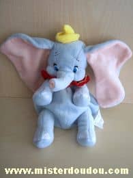 Disney Eléphant Gris rose col rouge - Etat moyen