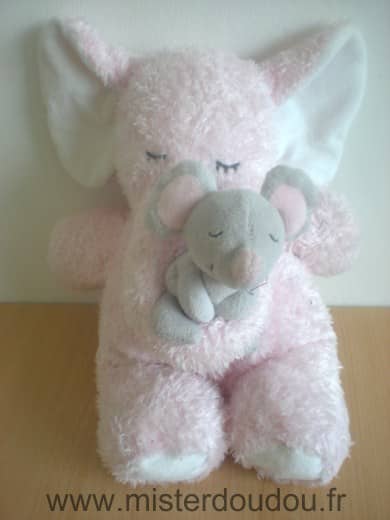 Kimbaloo Eléphant Rose souris grise - Très bon état