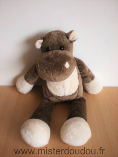 Nicotoy Hippopotame Marron blanc - Très bon état