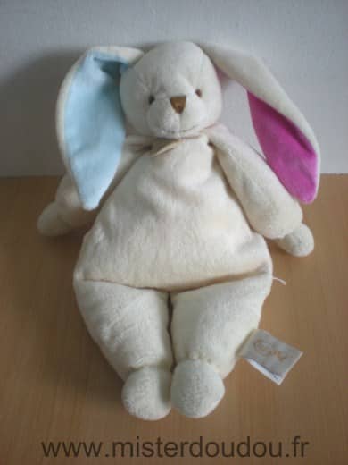 Baby nat Lapin Ecru bleu mauve - Très bon état