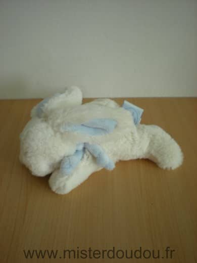 Doudou et compagnie Lapin Blanc bleu - Très bon état