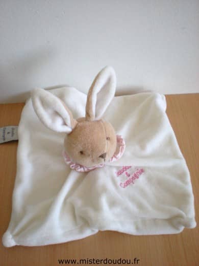 Doudou et compagnie Lapin Blanc rose - Très bon état