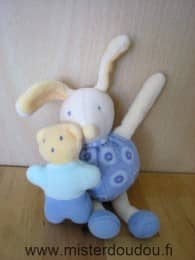Moulin roty Lapin Bleu beige jaune - Bon état