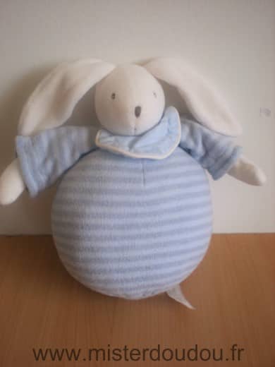 Moulin roty Lapin Bleu raye mauve - Très bon état