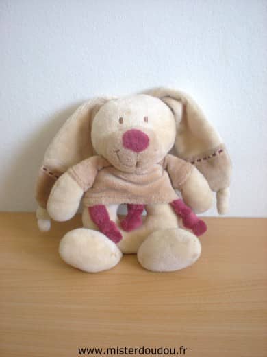 Nicotoy Lapin Beige bordeau - Très bon état