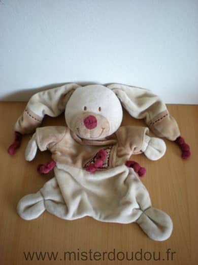 Nicotoy Lapin Beige bordeau marron - Très bon état