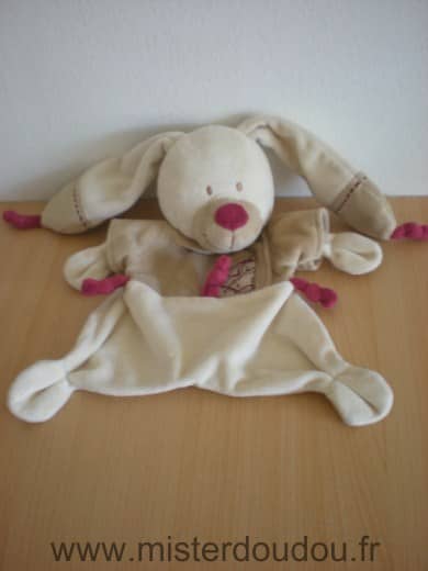 Nicotoy Lapin Beige marron bordeau - Très bon état