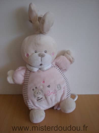 Nicotoy Lapin Rose motif lapin a b c - Très bon état